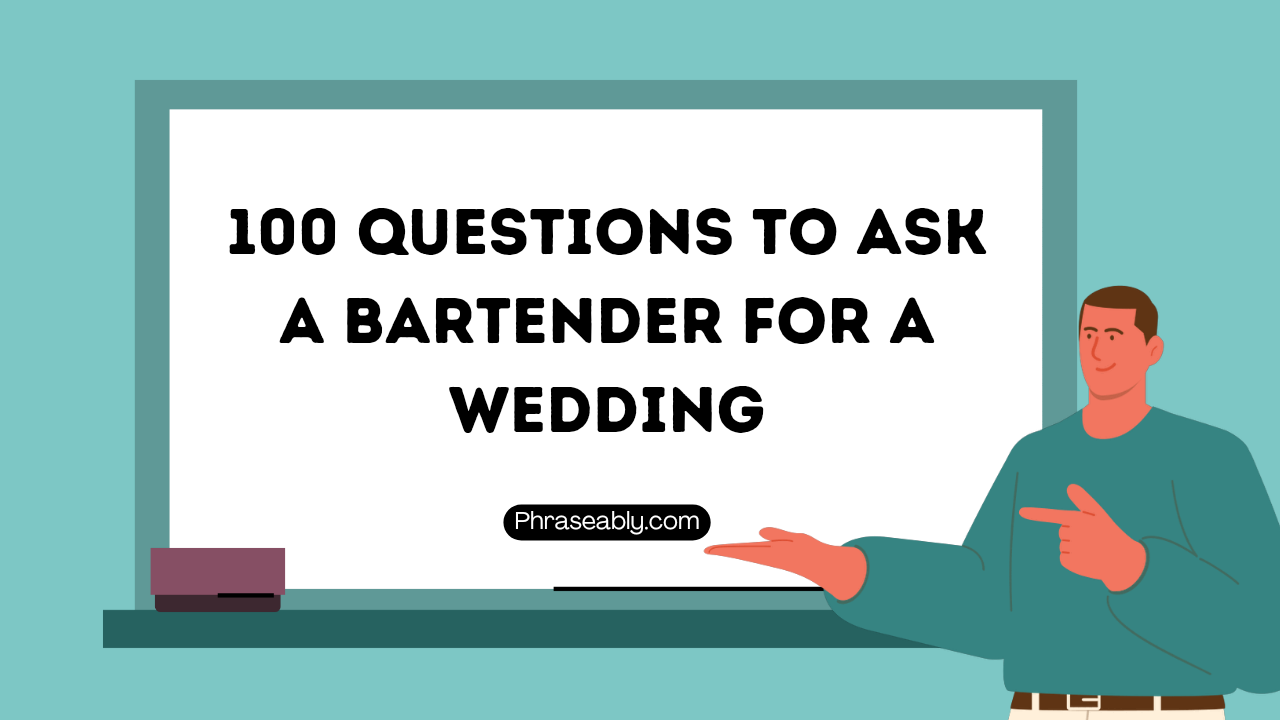 Questions to Ask a Bartender for a Wedding