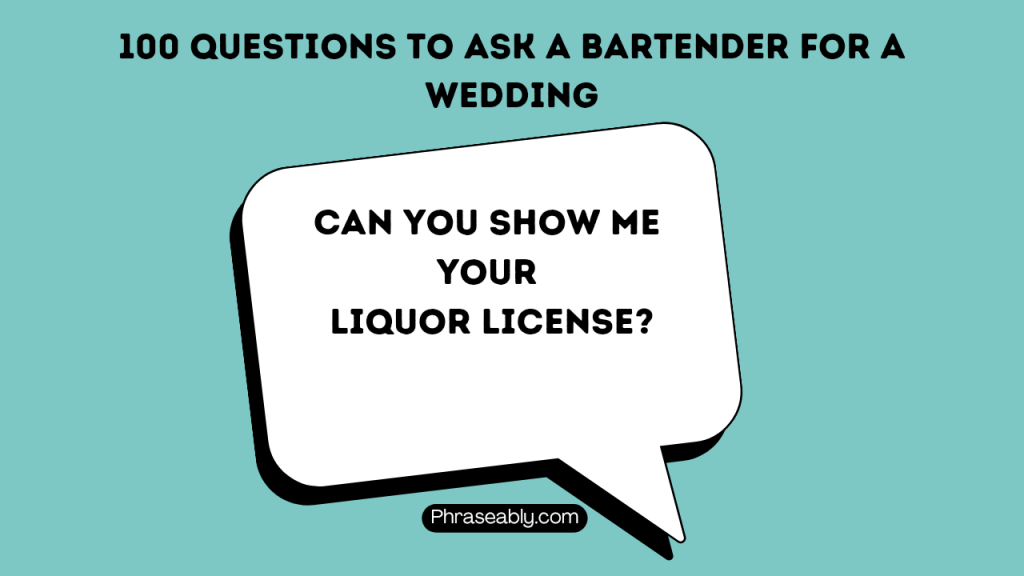 Questions to Ask a Bartender for a Wedding 