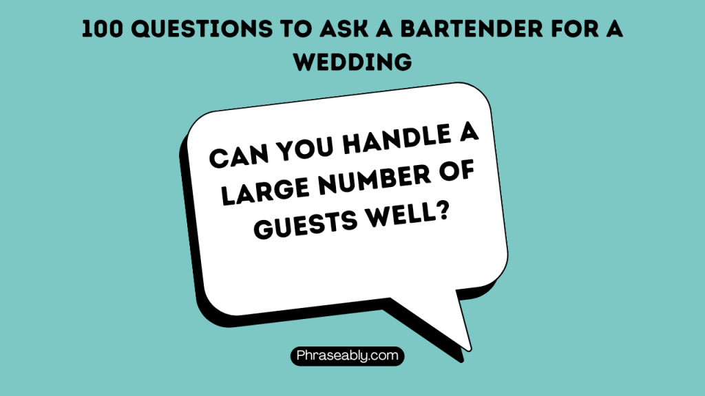 Questions to Ask a Bartender for a Wedding 