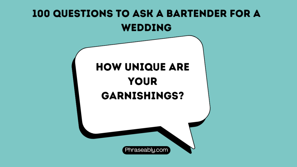 Questions to Ask a Bartender for a Wedding 