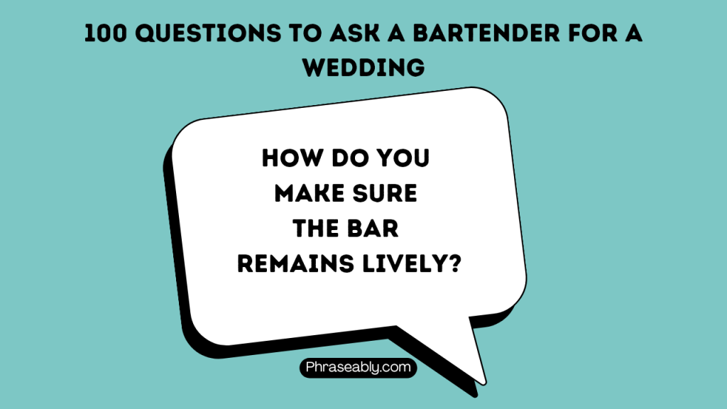 Questions to Ask a Bartender for a Wedding 