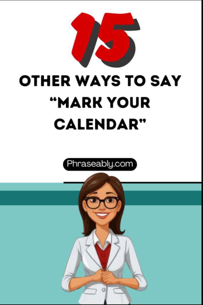 Other ways to say mark Your Calendar 