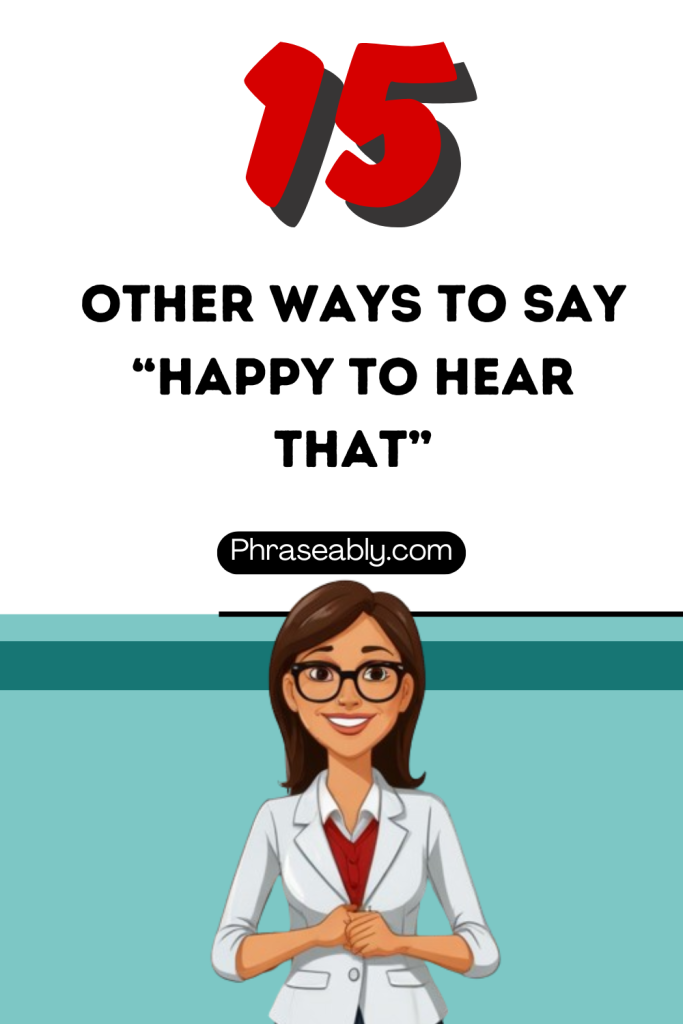 Other Ways to Say Happy to Hear That