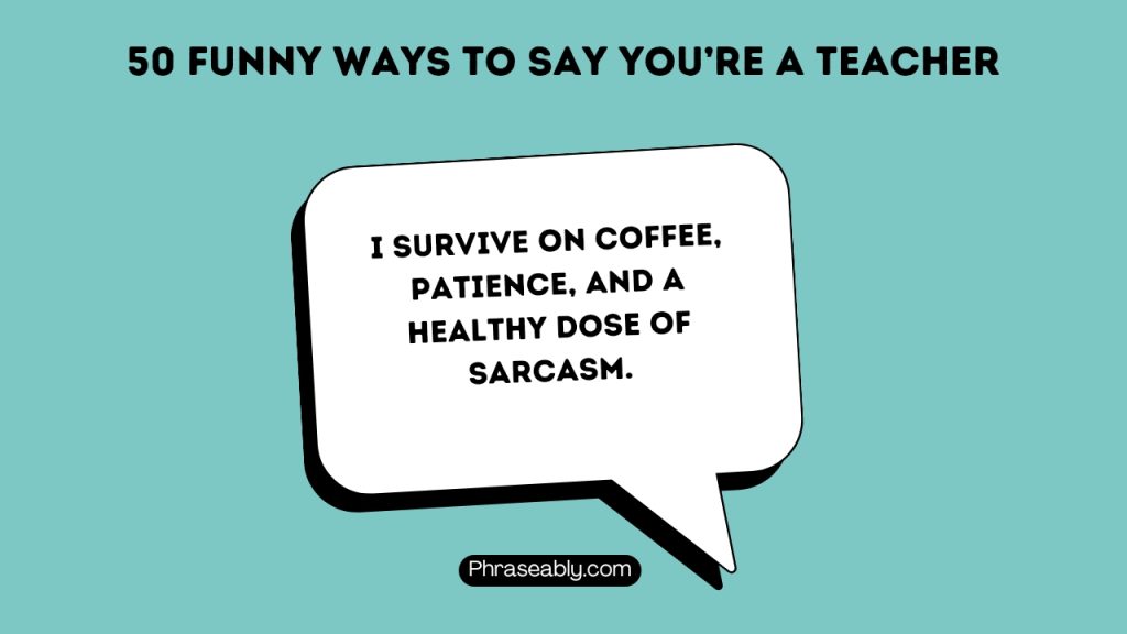 Funny Ways to Say you're a teacher