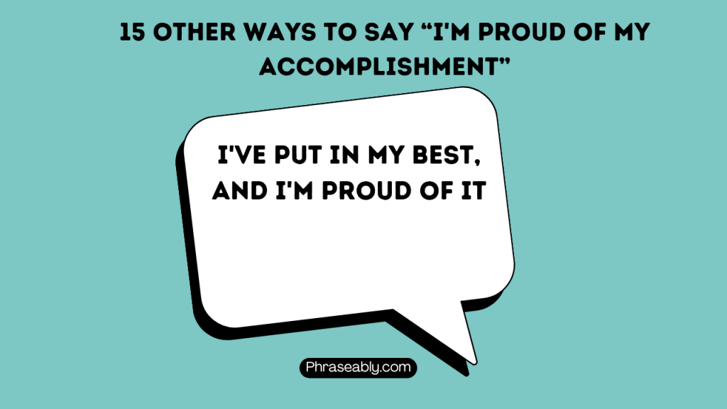 Other Ways to Say I'm Proud of My Accomplishments