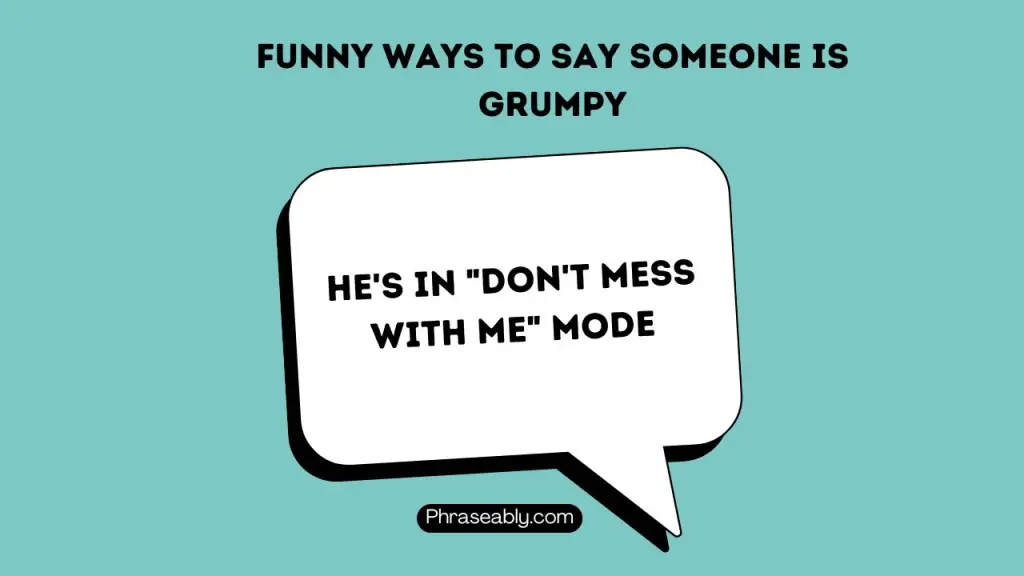 Funny Ways to Say Someone is Grumpy