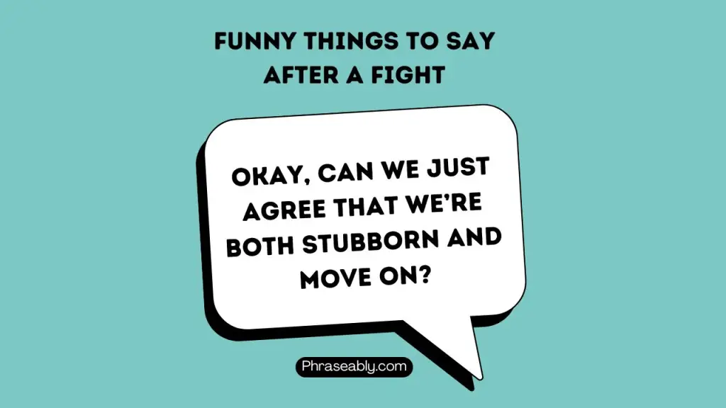 Funny Things to Say After a Fight