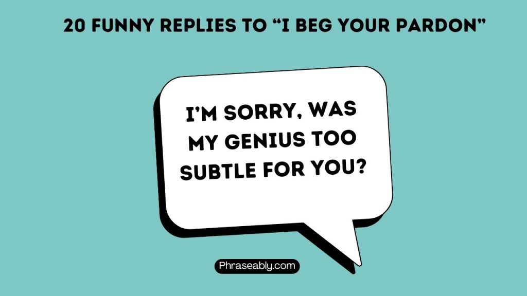 Funny Replies to I Beg Your Pardon