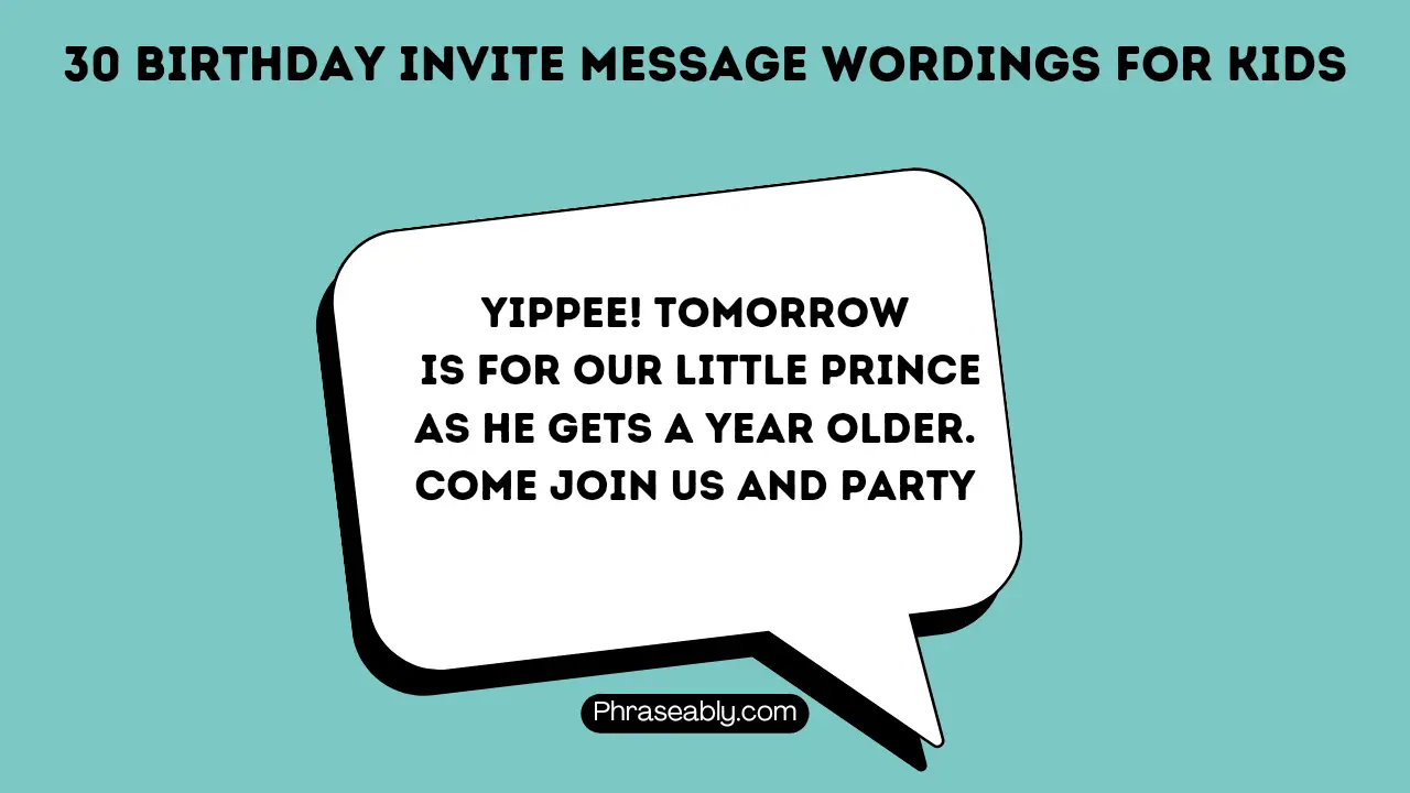 Birthday Invite Message Wordings for Kids