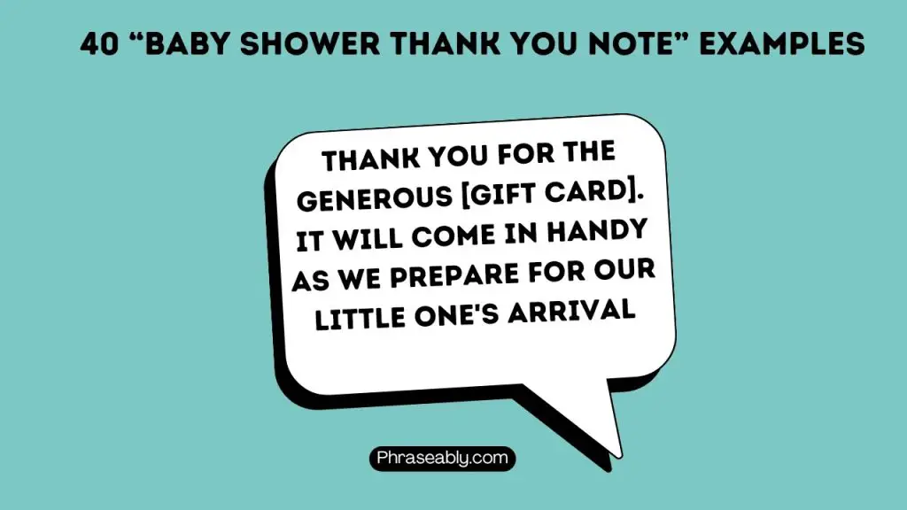 Baby Shower Thank You Note